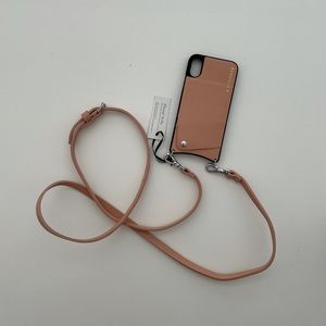 Lucy Pebble Leather Crossbody Bandolier, iPhone X